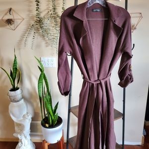 Chocolate brown fall soft trench coat